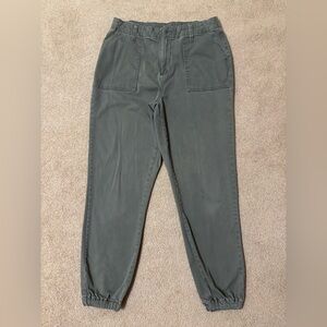 St. John's Bay Women’s Utility Pants/Cotton Twill Joggers sz 14 Khaki Green